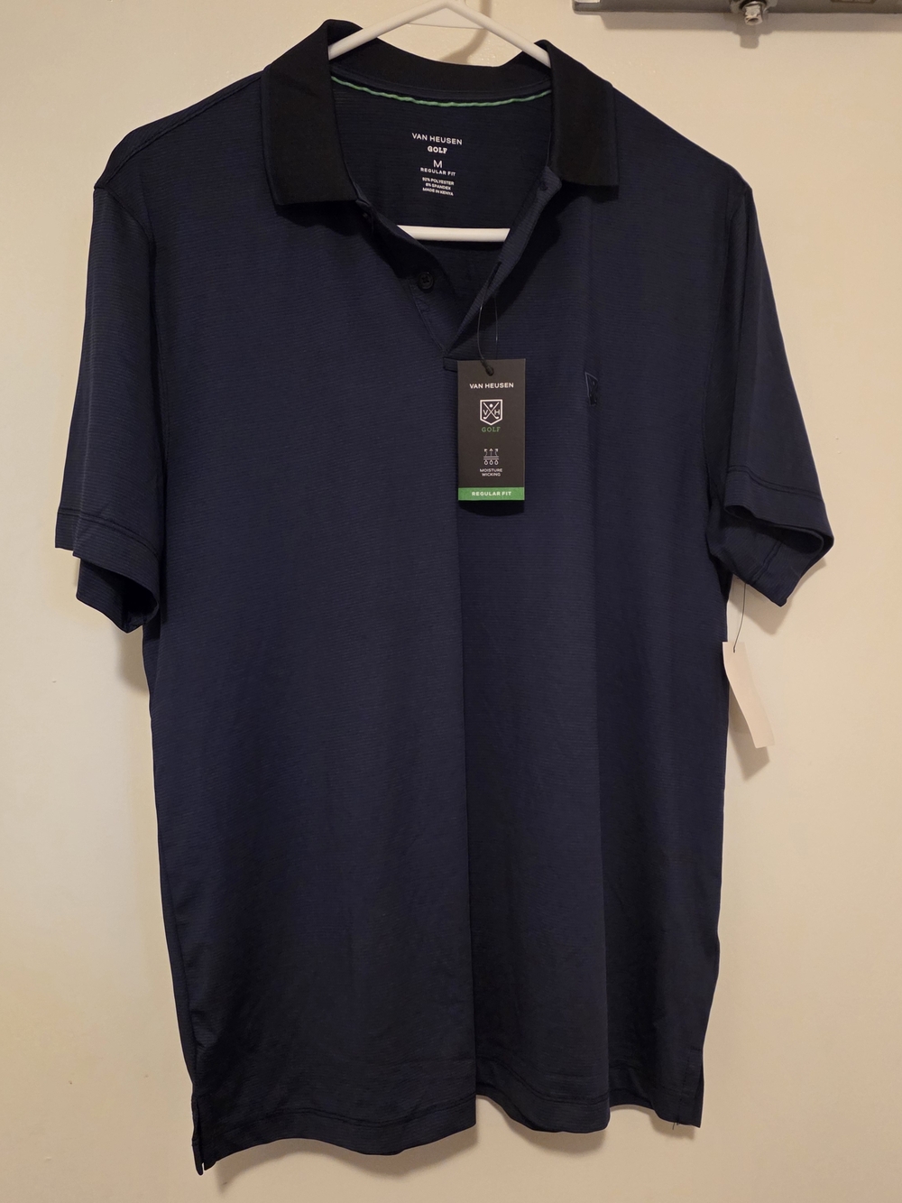 Van Heusen Navy Golf Polo with Black Collar